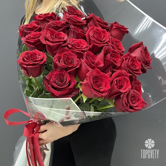 Букет из 25 красных роз Премиум