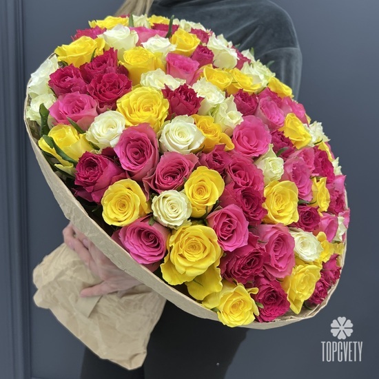Букет из 101 роза микс 40см