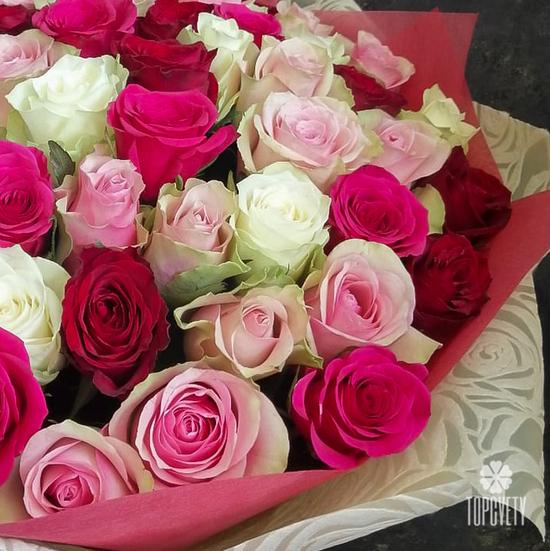 Букет из 51 розы микс 40см