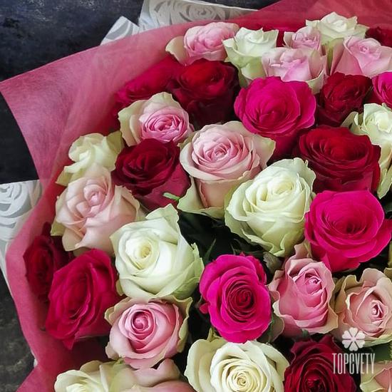Букет из 51 розы микс 40см