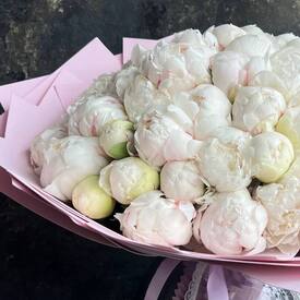 Букет из 45 белых пионов 