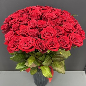 Букет из 51 красной розы Эксплорер 60см 